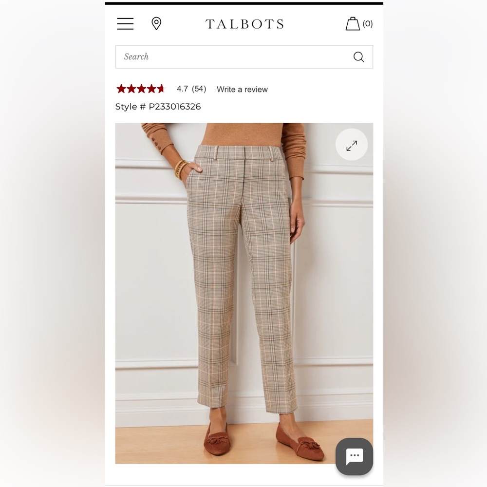 Talbots straight leg, Hamshire ankle pants